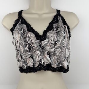 Snakeskin Lace Longline Bralette Sz 2 Torrid Coquette Grunge Y2K